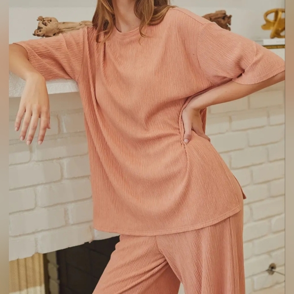 #265 🛑M BOHO CHIC 2 PIECE SET WIDE LEG PANTS & TUNIC TOP - Picture 7 of 12